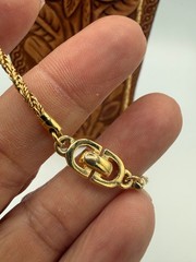 Christian Dior Vintage 36″ Gold Plated Necklace Twisted Braid Chain