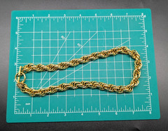 Vintage Designer Signed ANNE KLEIN Thick Chunky Rope Chain Choker Necklace 17 in