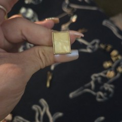 Vintage 1960s 1/20 12K Gold Filled Mother of Pearl Cufflink Tie Bar Set Mens MOP