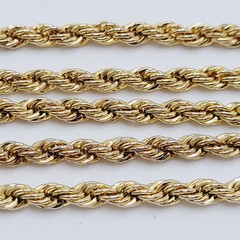 Classic Rope Twist Gold Tone Multi Link Chain Vintage Unisex Necklace 30 Inch