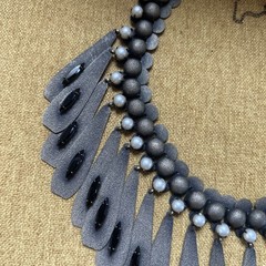 Miriam Haskell Early Pearl And Turquoise Glass Egyptian Style Amazing Necklace!