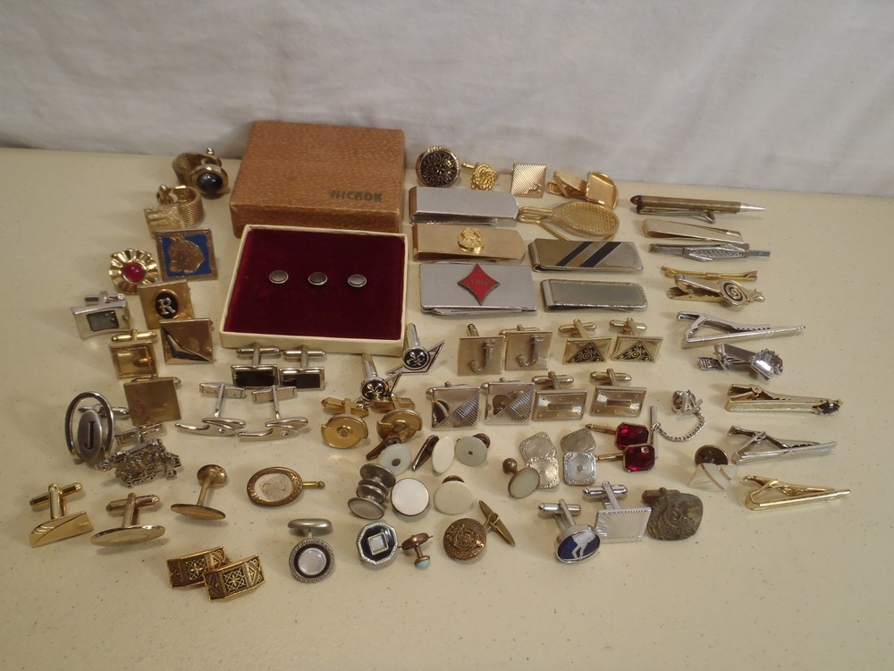 Tie Clip Bar Tack Cuff Link Money Clip Lot Hickok Anson Swank Pairs Singles