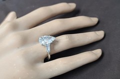 14k White Gold Engagement Ring 4.01ct Lab Grown Diamond Pear Shape IGI Cert