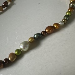 Vintage 70″ Earth-Tone Freshwater Baroque Pearl Opera Length Necklace No Clasp
