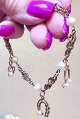 LOVELY Music Themed 14 Kt. Gold-Filled & Solid 14 Kt. Gold Pearl Charm Bracelet