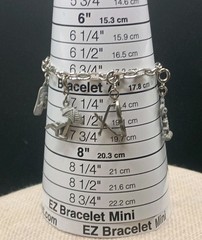 Vintage Summer Charm Bracelet Dangle Silver Tone Vacation 6.75″