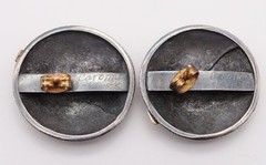 CAROLINE STRIEB 1980 Modernist Sculptural Earrings In 18Kt Gold And 925 Sterling