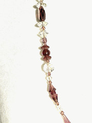 Estate Antique Czech Art Deco Plum Purple AB Geometric Crystal Necklace Artisan
