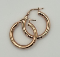 Vintage Milor Signed Italy Bronze Puffy Hoop Earrings French Wire 21mm