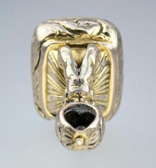 Superb Antique Georgian Gold Fill Chalcedony Griffin Sword Intaglio Seal Pendant