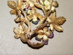 VINTAGE Signed ORIGINAL SWOBODA FLOWER BROOCH MULTI-STONE 2 1/2″ x 2 1/2″