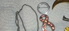 Vintage Lot Of 8 Brooches Pins Necklace Key Etc. 1 Avon And 1 Variety