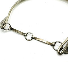 Vintage Miao Hmong Silver Ceremonial Necklace w Dangles, Etching