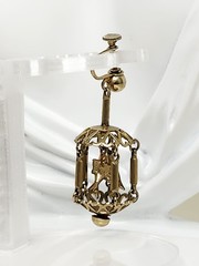 Pair Vintage Gold Tone Dangle Screw-Back Bird Cage Earrings