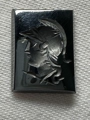 VINTAGE INTAGLIO WARRIOR ON METALLIC BLACK (HEMATITE?) LOOSE RECTANGLE N338