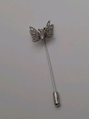 Butterfly Stick Pin Filgaree Silver Color