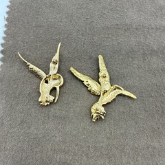 Vintage Hummingbird Pins Brooches Jewelry Enamel Rhinestones Gold Tone Set of 2