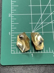 Vintage 1” Pink Enameled Gold Tone Abstract Earrings