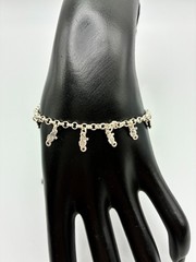 Vintage Italian Fine Sterling Silver Darling Seahorse Charm Chain Bracelet