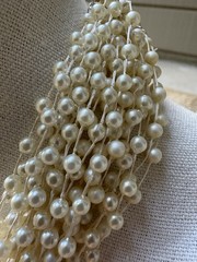 Vintage Hong Kong Multi-Strand Faux Pearl Choker Necklace – 18” 30g – Signed