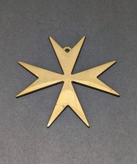 Brass Maltese Cross Pendant Ornament Gold Large Solid Vintage