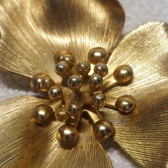 VTG Napier WWII Era Sterling Gold-Wash Floral Brooch 4.5×4cm 11.21g