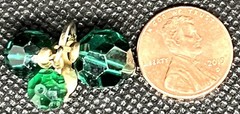 Napier Lucite Vtg Earrings Clip Screw back Vintage Dangle Green Gold Tone Chunky
