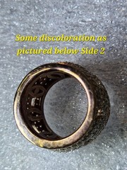 Vintage Silver &Rose Vermeil Wide Pave Band Ring SIZE 5