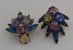 Frank Rifas Signed AB Rhinestone Bib Necklace & Earrings Set Vintage Glam 💎✨🖋️