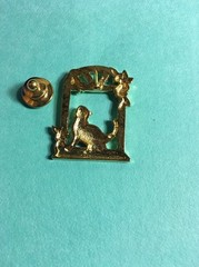 Vintage Gold Tone Cat In Window Tac Pin Jewelry SM-33