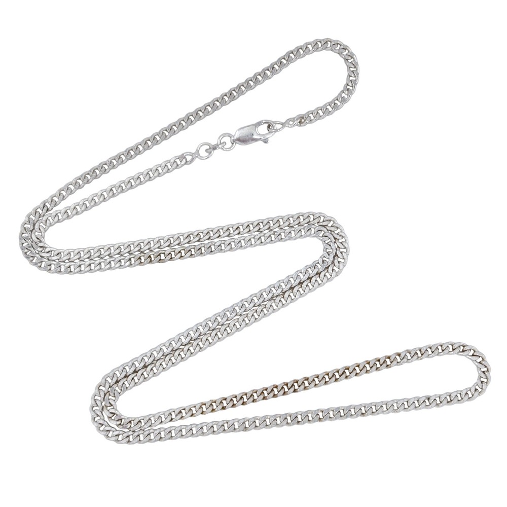 Vintage Sterling Silver 925 2.8mm Curb Chain Necklace 23.5″