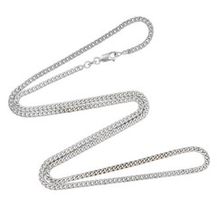 Vintage Sterling Silver 925 2.8mm Curb Chain Necklace 23.5″