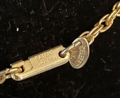 Vintage Signed Celebrity NY Gold tone & Lucite Necklace Hangs down 13″