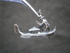 Gondola & Gondolier Venice Vintage Sterling Silver Bracelet Charm Pendant 3.1g