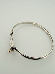 Vint Tiffany Silver & 18k Gold Hook Brclt 7.5in