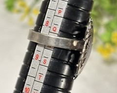 Antique 1940s Siam Niello Ware Sterling Silver 925 Goddess Band Ring Size 8.5