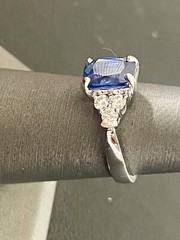 Gorgeous 14KT White Gold 2.50CT Sapphire And 0.48CTW Diamond Ring. Size 6 (FL426