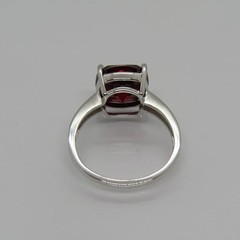 Elegant Argentium Silver 935 Red Garnet Cushion Cut Ring Jewelry Gift Sz 4 To 14