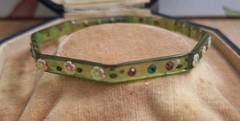 vintage Celluloid Bakelite bangle Octagon Floral Bracelet Very Delicate