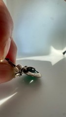 Vintage green malachite necklace sterling silver 925 heart pendant woman jewelry