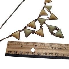 Waterfall Triangle Necklace Art Deco Vintage Jewelry 17 to 20 In Length Acrylic