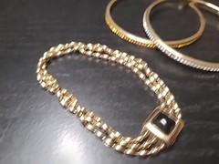 Lot of 4 Vintage Monet Bracelets Pre (C) Gold Silver Tone Bangle