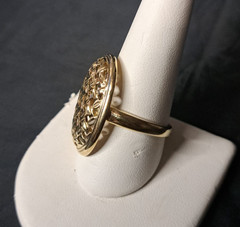 Michael Anthony Gold Tone Over 925 Sterling Basket Weave Design Ring Size 10.25