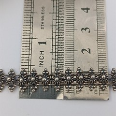 Vintage Silver Bracelet Ethnic Granulation Flower Filigree Tribal Articulated