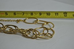 Heavy Bold Gold Tone 22″ Double Round Link Chain Necklace