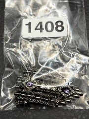 Vintage Art Deco Style Silver Tone Brooch Purple Amethyst Rhinestone Pin