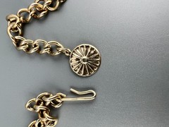 Vintage Collar Necklace Gold Tone Leaf Link Textured Layered Chunky Retro 16″