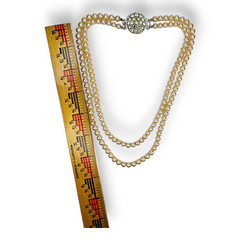 Vintage Sarah Coventry Faux Pearl Two Strand Necklace Reversible Clasp
