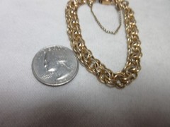 JB 12K GOLD FILLED DOUBLE LINK BRACELET WITH SAFETY CHAIN #23