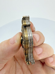 Rooster Silver and Brass Toned Jewelry Finding Stamping